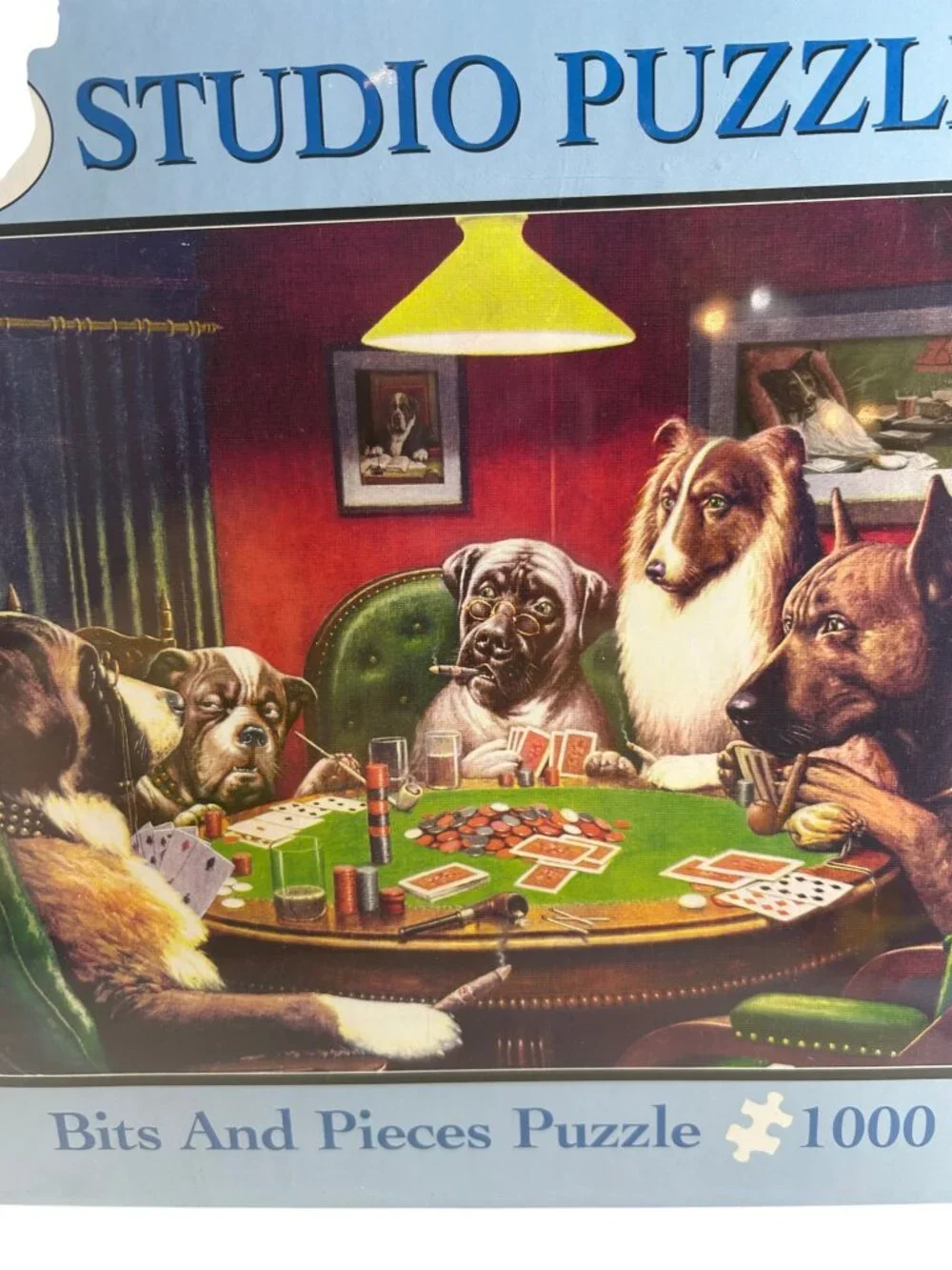 VTG Bits and Pieces Studio Puzzle 1000 Pieces Dogs Playing Cards Poker Coolidge